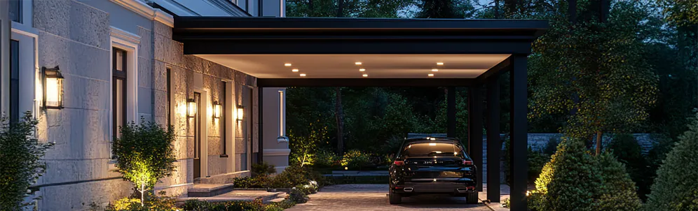 Carport mit Auto